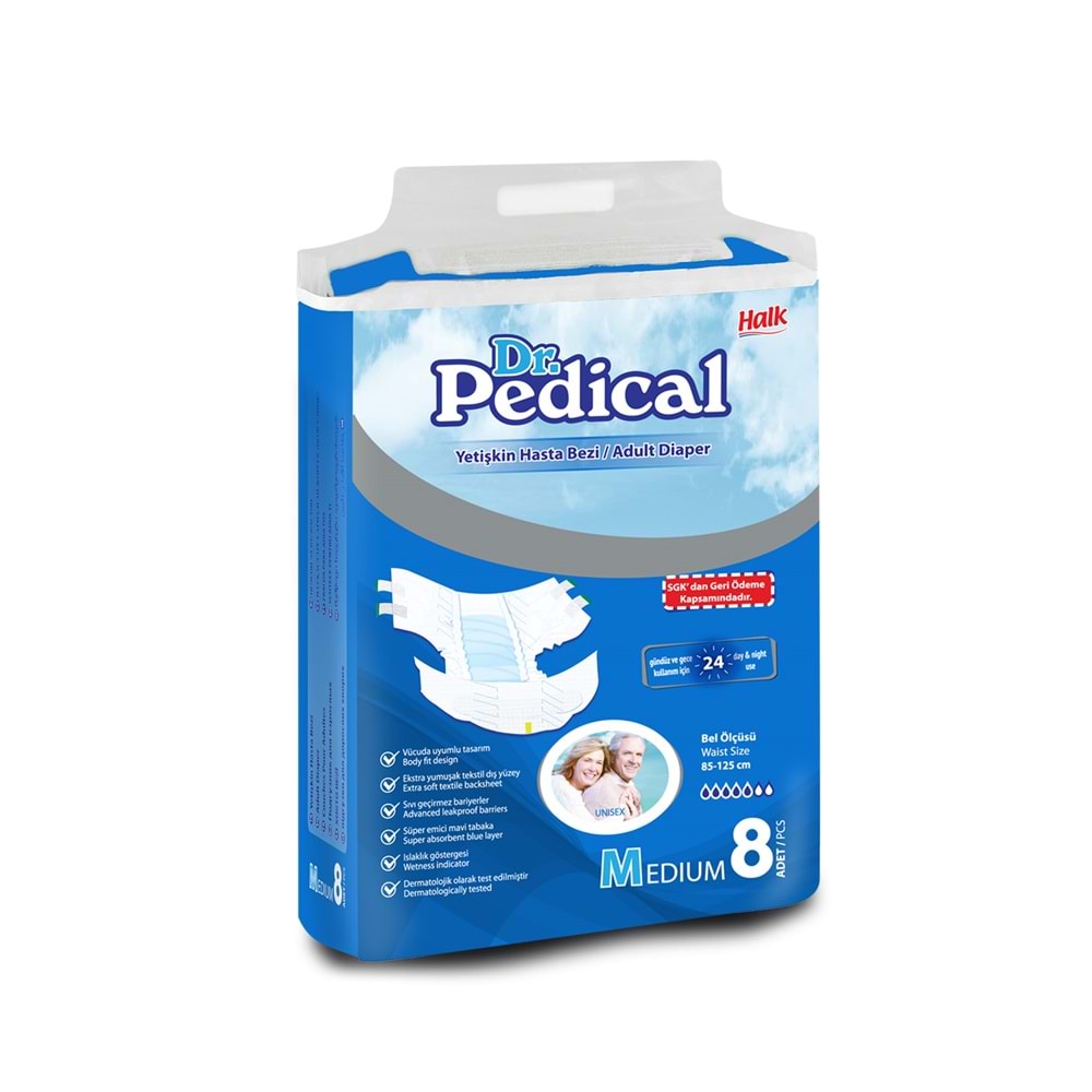 Dr. Pedical Hasta Bezi Bağlamalı Medium 8 Adet