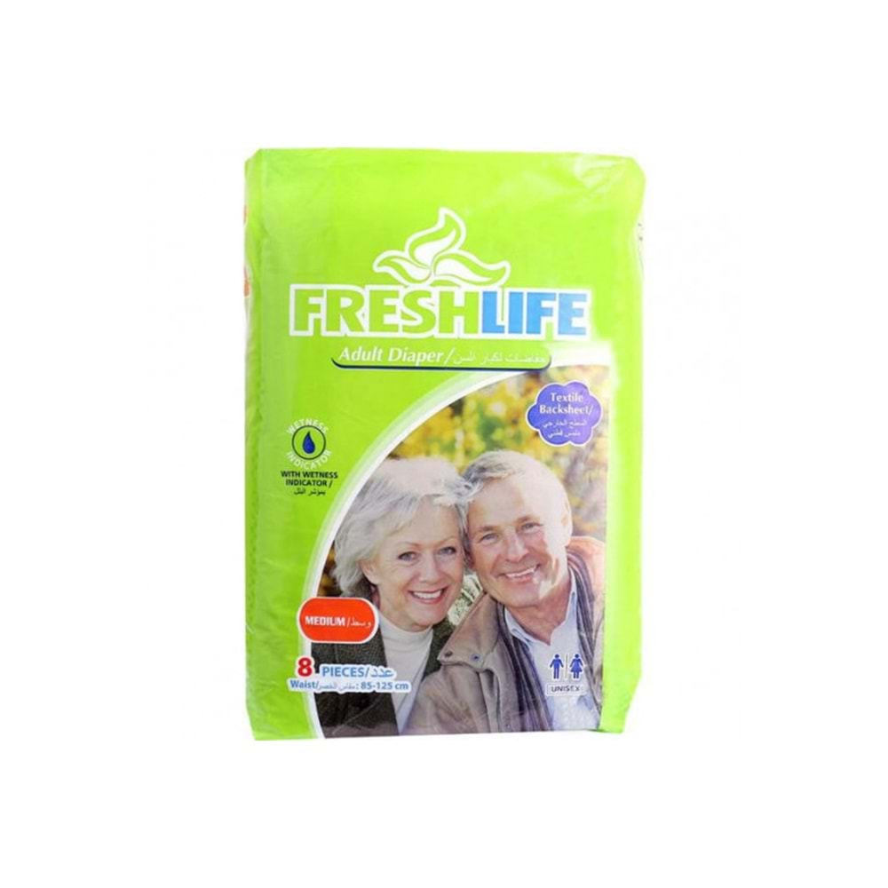 Freshlife Hasta Bezi Bağlamalı 8 Adet Medium