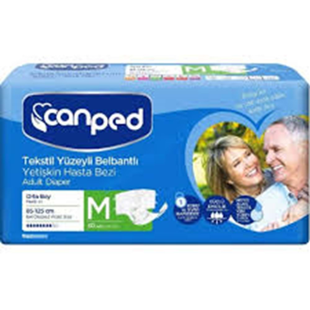 Canped Bağlamalı Hasta Bezi 30 Adet Medium