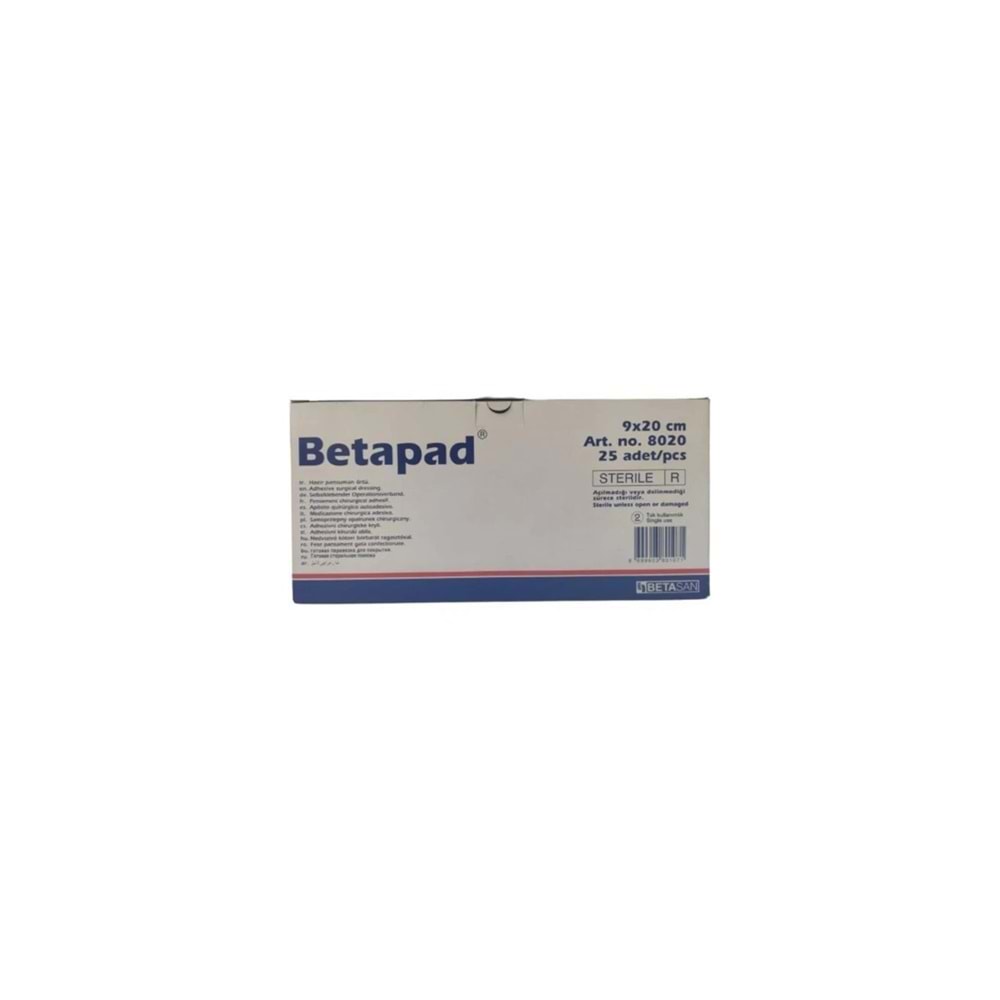Betapad Steril Hazır Pansuman Örtü 9X20Cm 1 Adet