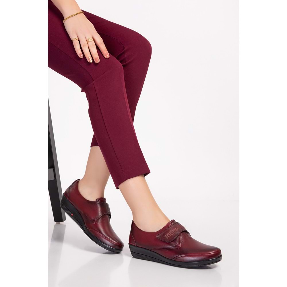 Dia Comfort Ortopedik Charlotte Diyabetik Bayan Ayakkabı - Bordo - 35