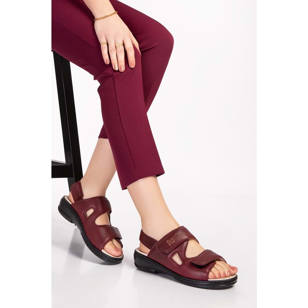 Dia Comfort Ortopedik Bayan Sandalet - Bordo - 37