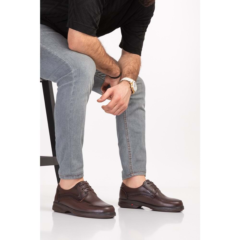 Dia Comfort Ortopedik Manuel Diyabetik Erkek Ayakkabı - Kahve - 44
