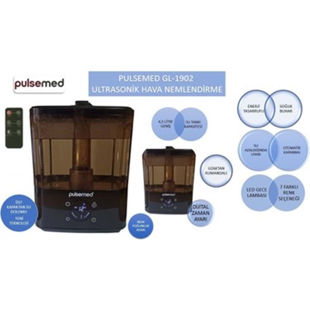Pulsemed Hava Nemlendirici Kumandalı Ultrasonik Nebulizatör GL1902