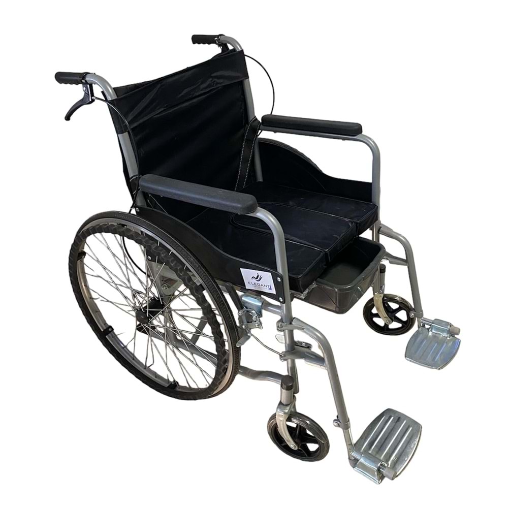 Elegant Tekerlekli Klozetli Sandalye Siyah GS01-K