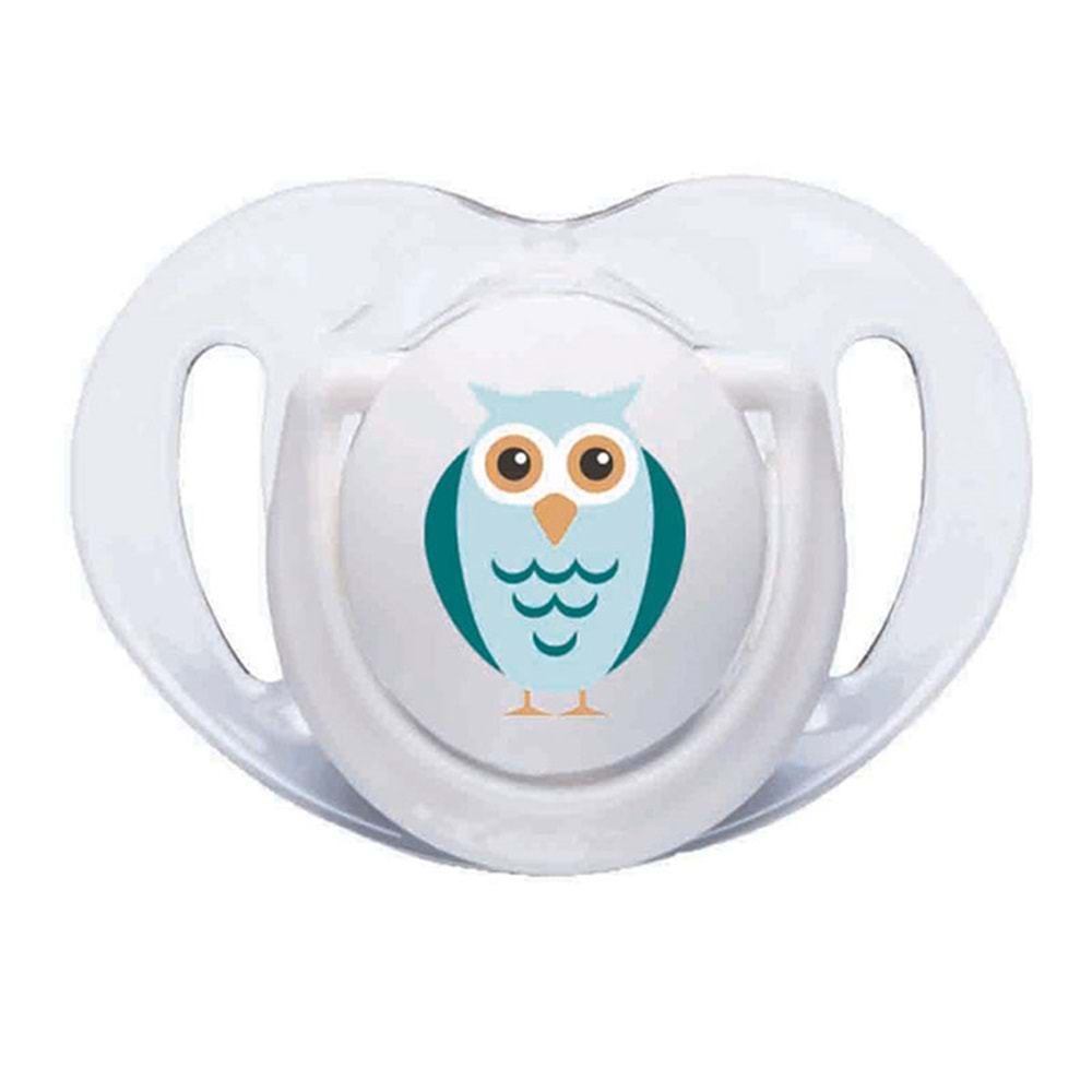 Mamajoo Ortodontik Silikon Emzik Beyaz (Baykuş) - 0 Ay (2 Adet)