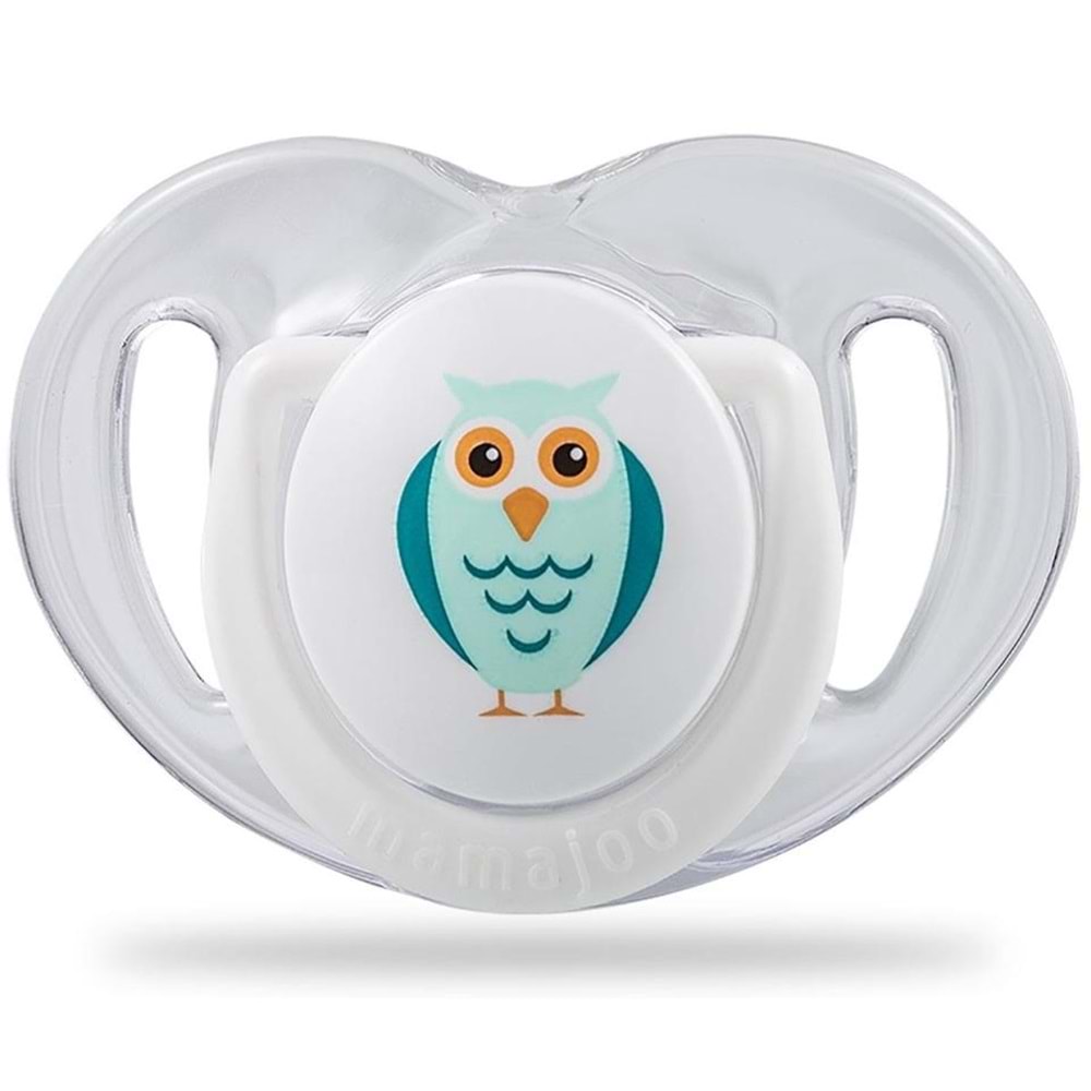 Mamajoo Ortodontik Silikon Emzik Beyaz (Baykuş) - 6 Ay (2 Adet)