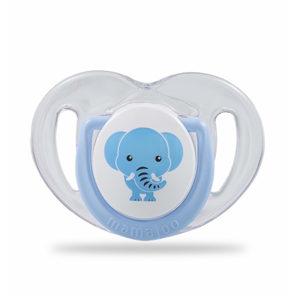 Mamajoo Ortodontik Silikon Emzik Mavi (Fil) - 12 Ay (2 Adet)