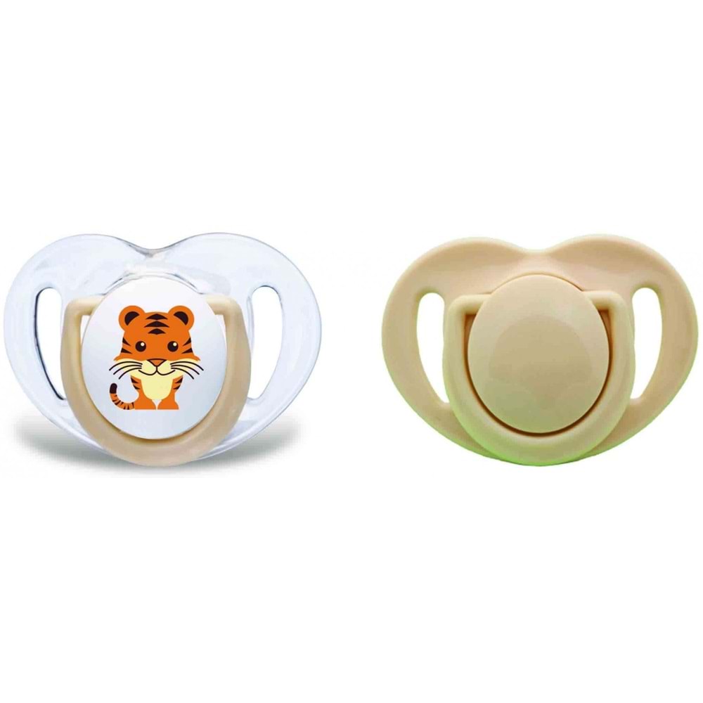 Mamajoo Ortodontik Silikon Emzik Ekru (Kaplan) - 12 Ay (2 Adet)