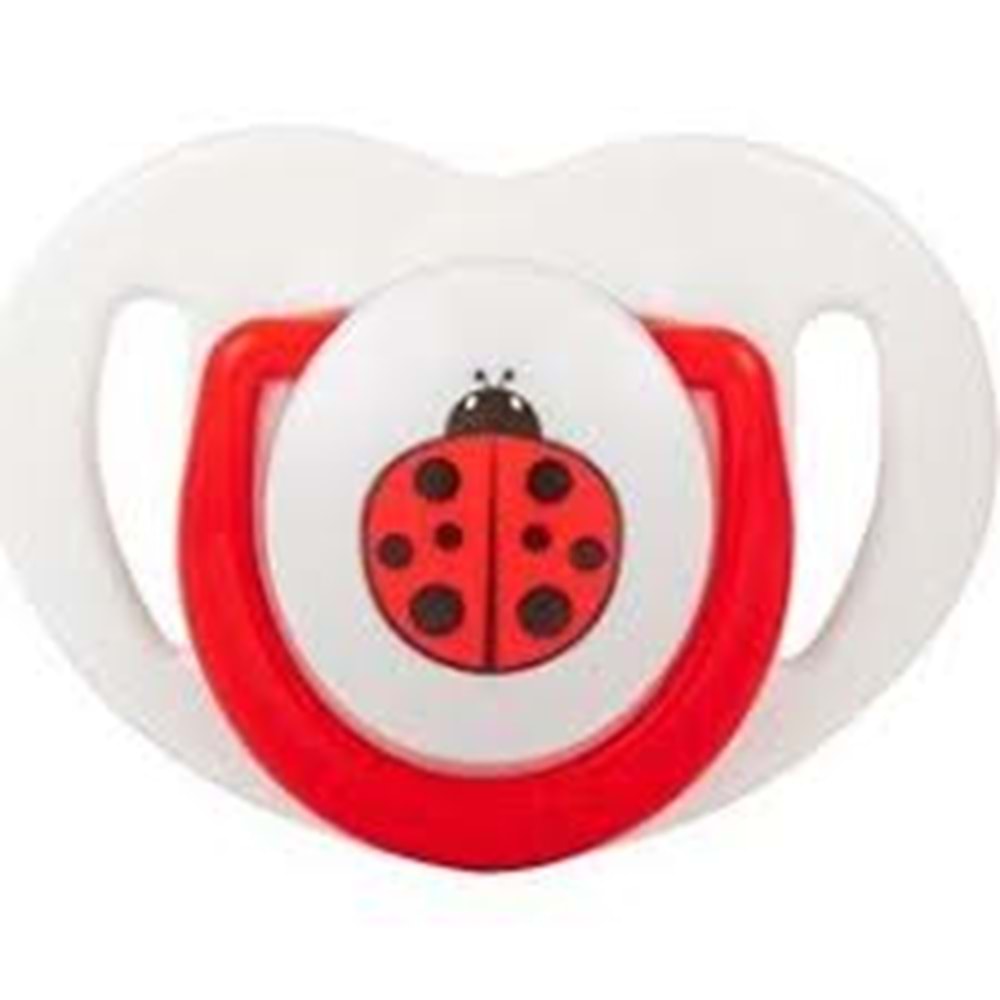 Mamajoo Ortodontik Silikon Emzik Kırmızı /U.Boceği - 12 Ay (2 Adet)