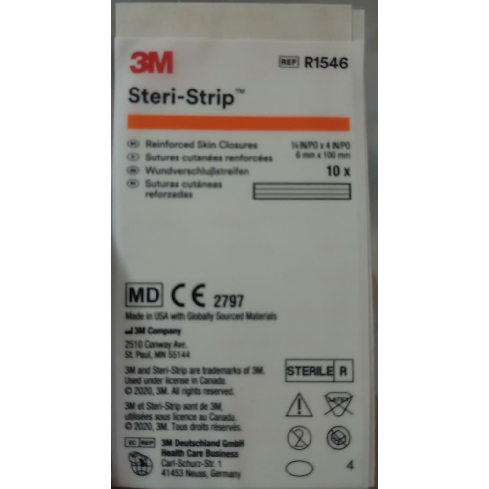 3M Steri Strip Güçlendirilmiş Deri Kapaması 6mmX100mm