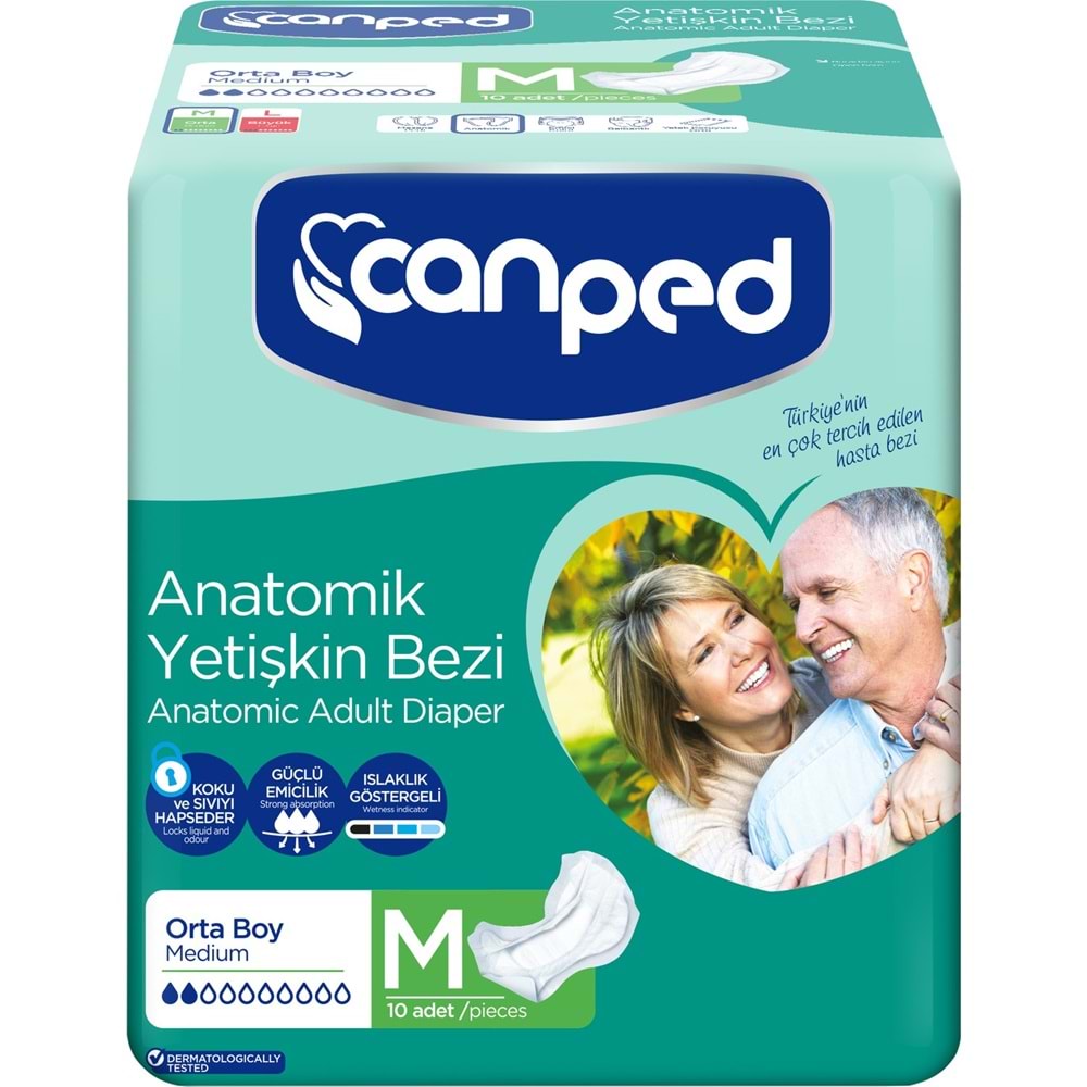 Canped Anatomik Hasta Bezi 10 Adet Medium