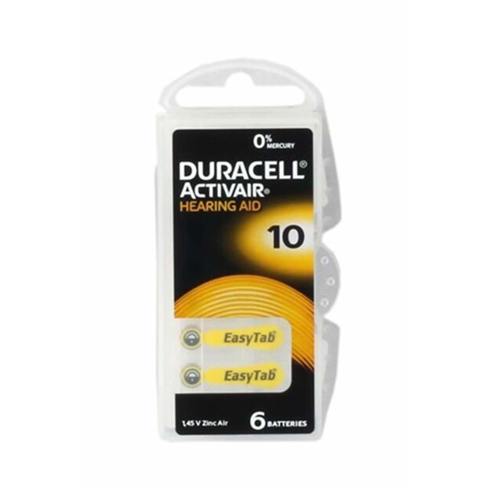 Duracell İşitme Cihazı Pili No: 10 (6 Adet)