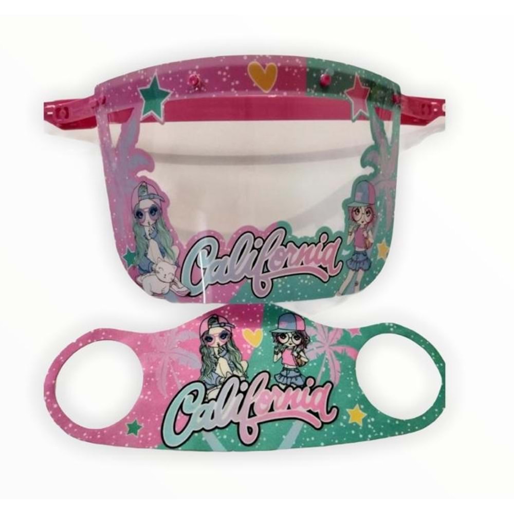 Renkli Çocuk Siperlik Maskeli Takım