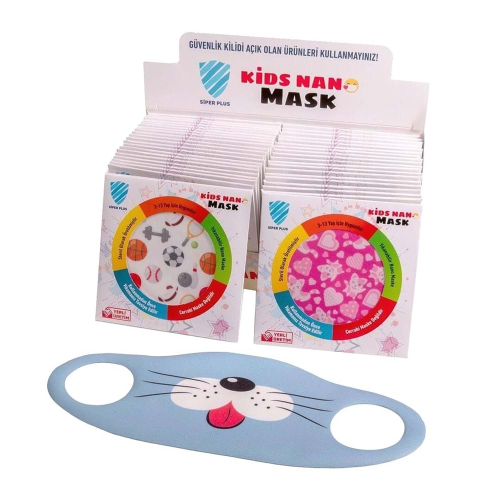 Çocuk Maskesi Bez Desenli