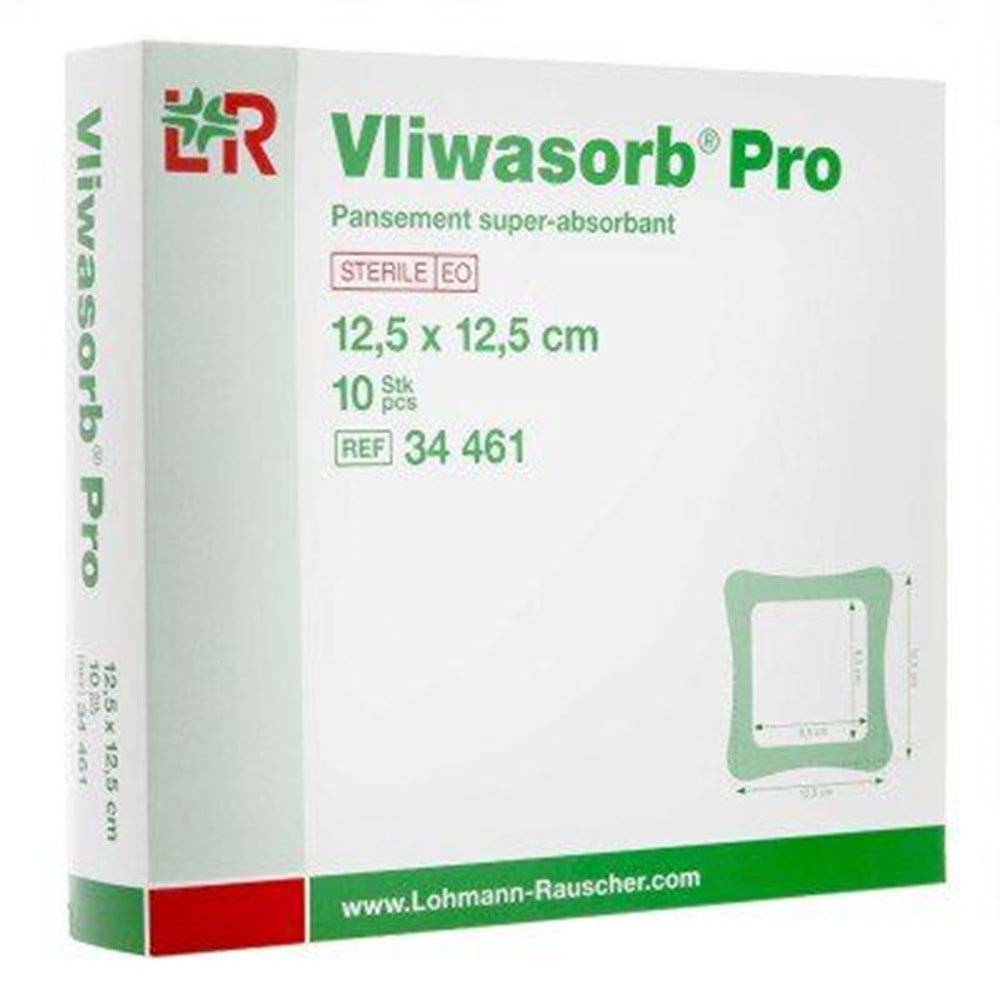 LR Vliwasorb Pro Süper Emici Yara Örtüsü Yapışkansız 12,5X12,5Cm 32642