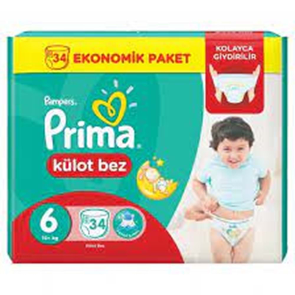 Prima Çocuk Bezi Külotlu No:6 34 Adet