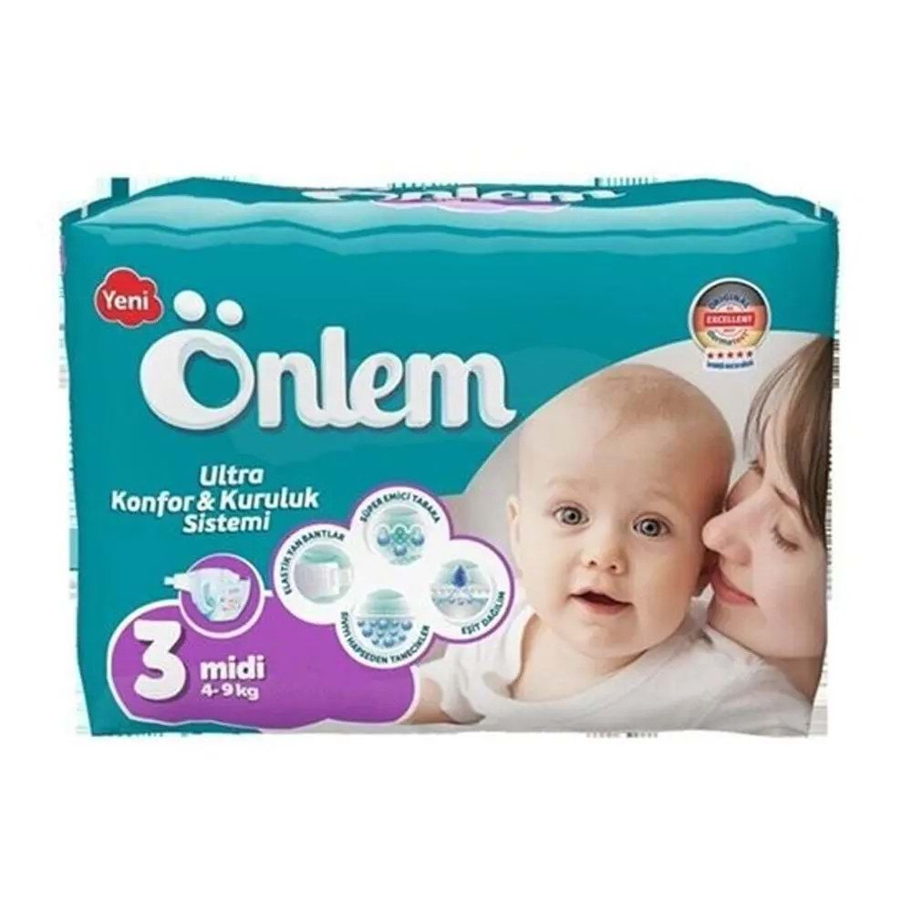 Önlem Çocuk Bezi Bağlamalı No:3 30 Adet