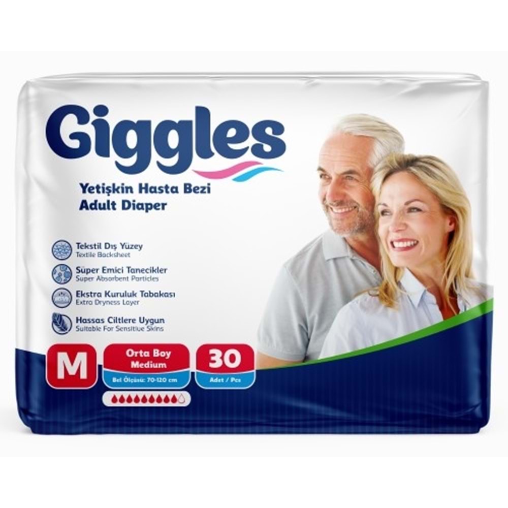 Giggles Hasta Bezi Bağlamalı Medium 30 Adet