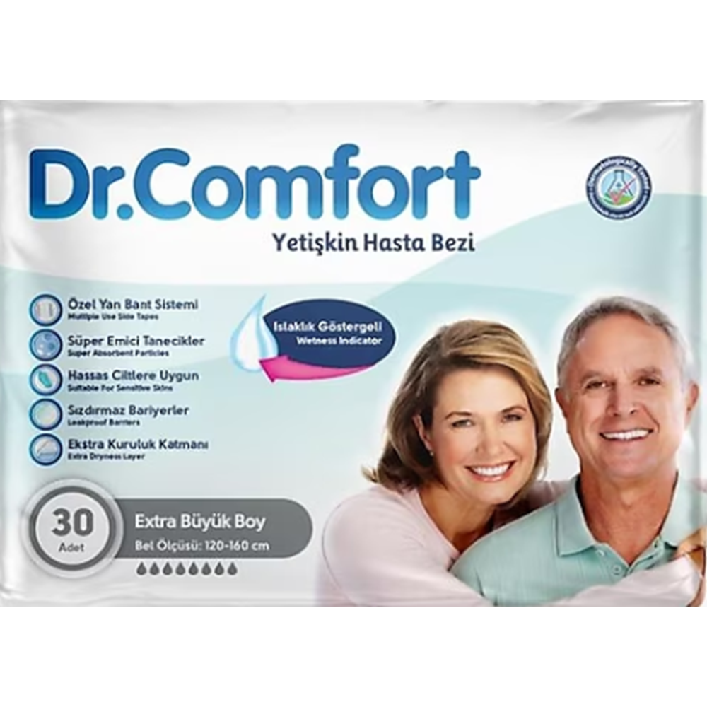 Dr. Comfort Hasta Bezi Bağlamalı XL 30 Adet