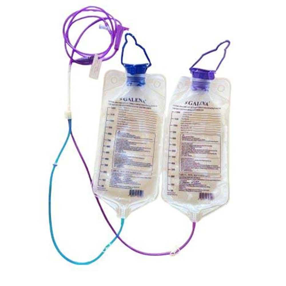 Galena Enteral Beslenme Seti Çift Torbalı Yıkamalı 1200 ML