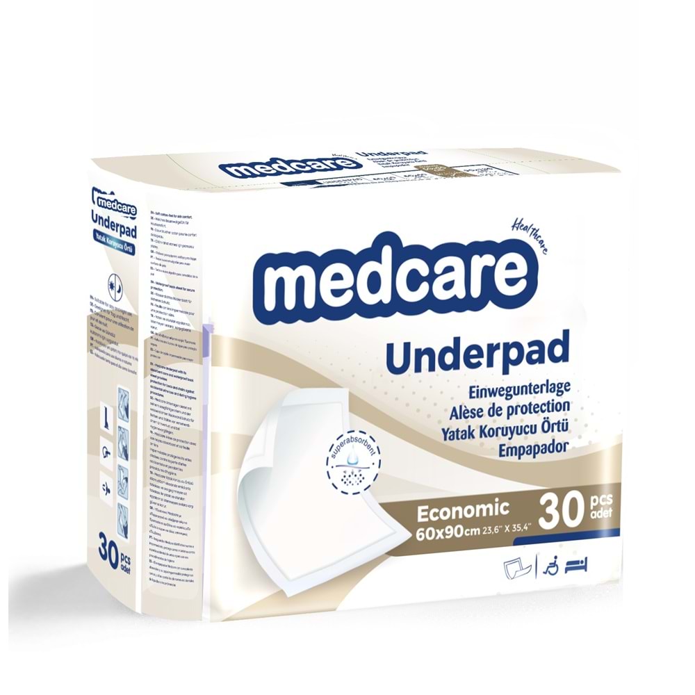 Medcare Yatak Koruyucu Ekonomik 60X90 Cm 30 Adet (Bej Pk)