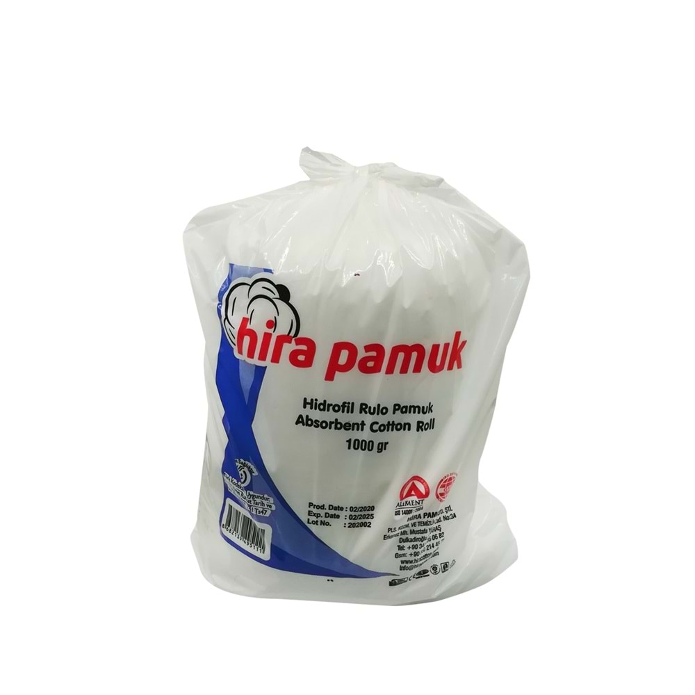 Hira Hidrofil Rulo Pamuk 1000 Gr