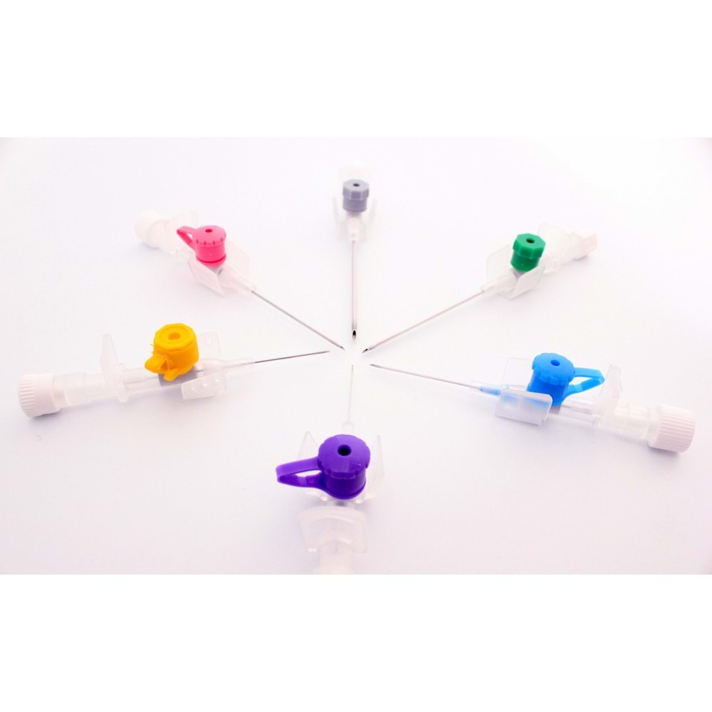 Dispoflon IV Kanül Enjeksiyon Portlu 20G Pembe