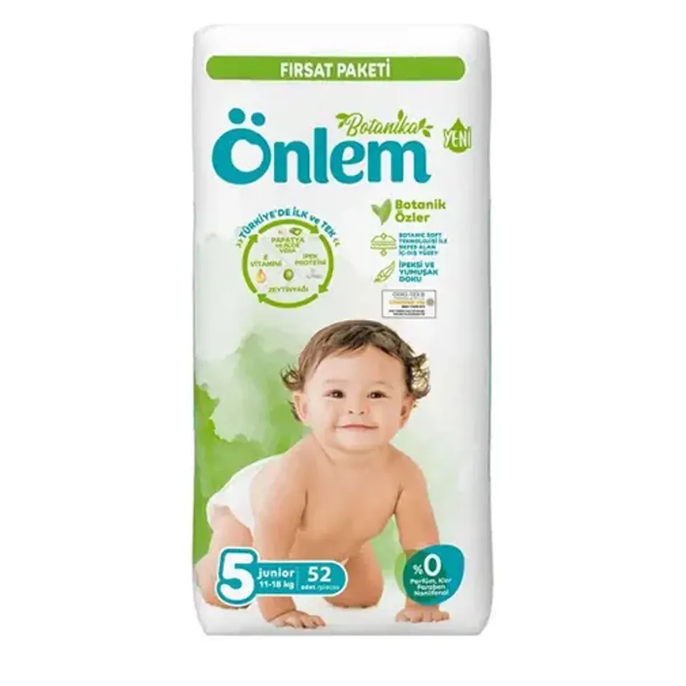 Önlem Çocuk Bezi Bağlamalı Junior No:5 52 Adet
