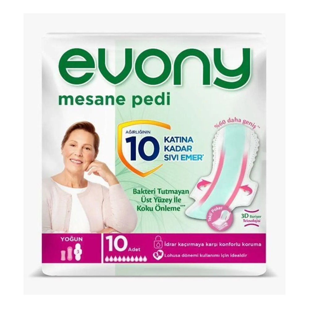 Evony Kadın Mesane Pedi Yoğun 10 Adet