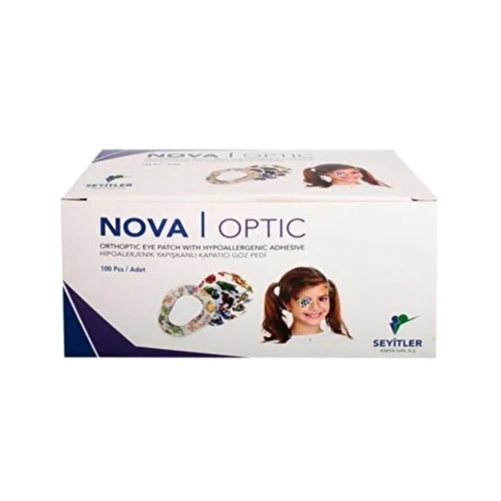 Nova Optic Steril Hipoalerjenik Yapışkanlı Oval Göz Pedi 100 Adet Pediatrik(Y)