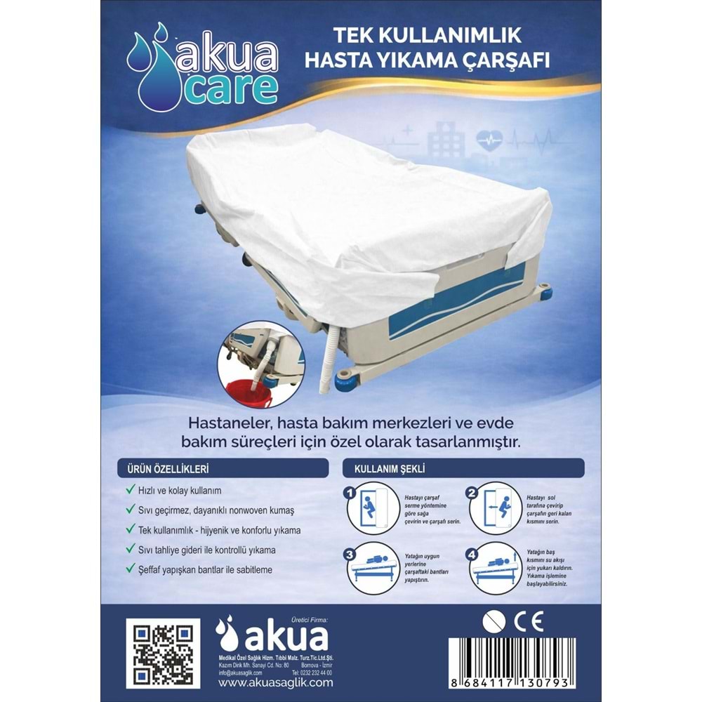 Akuacare Tek Kullanımlık Hasta Yıkama Çarşafı