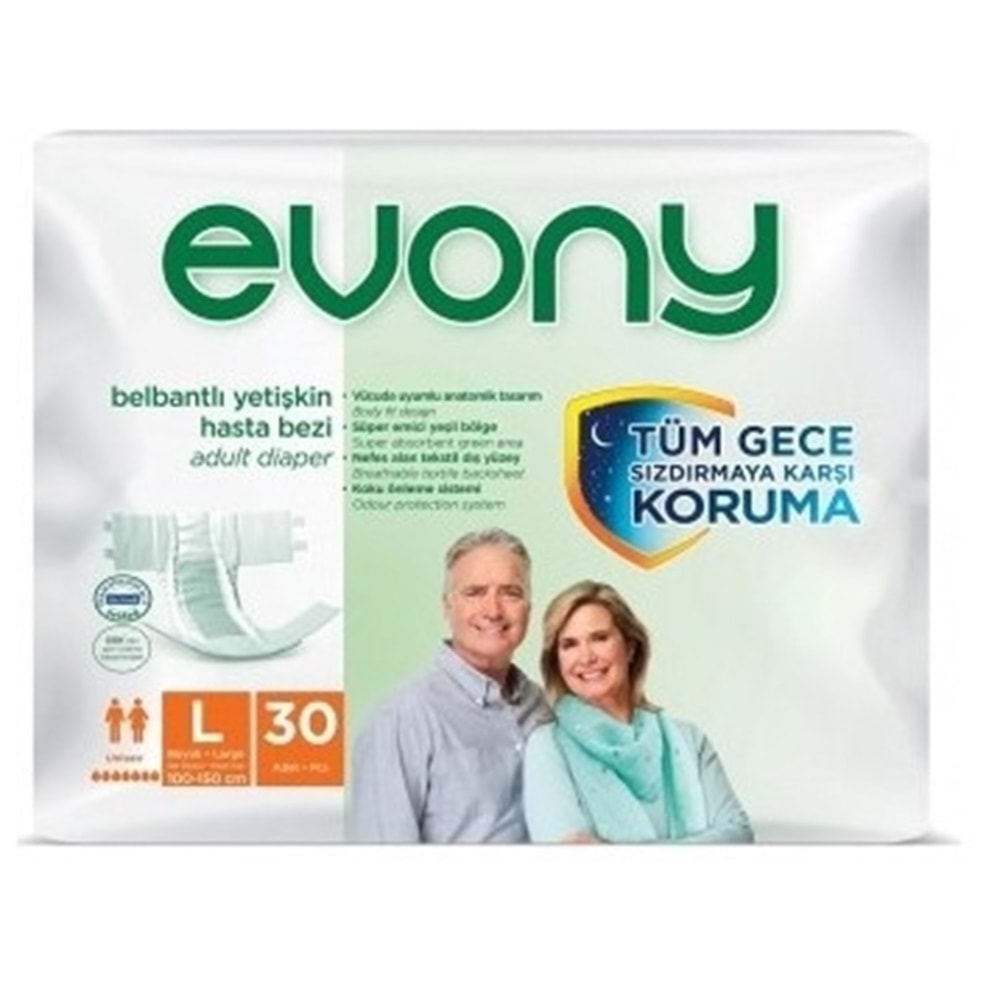 Evony Bağlamalı Hasta Bezi 30 Adet Large(Y)