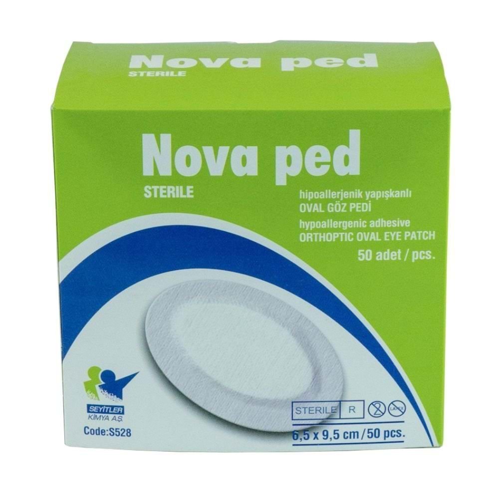 Nova Steril Hipoallerjenik Yapışkanlı Oval Göz Pedi 6,5*9,5Cm 50 Adet Yetişkin