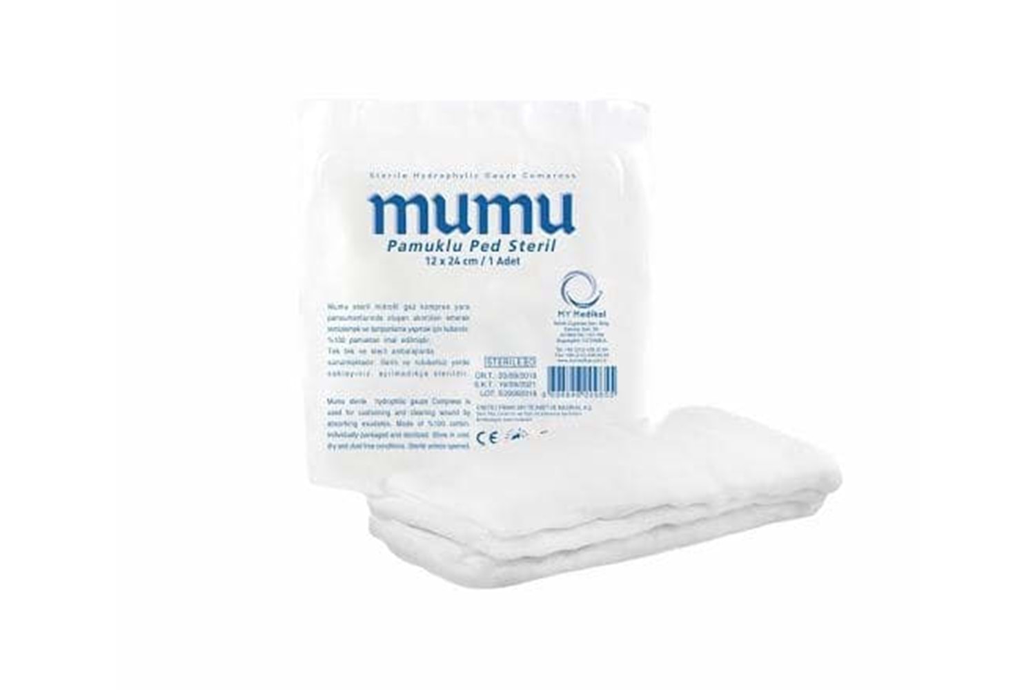 Mumu Pamuklu Ped Steril 12CmX24Cm