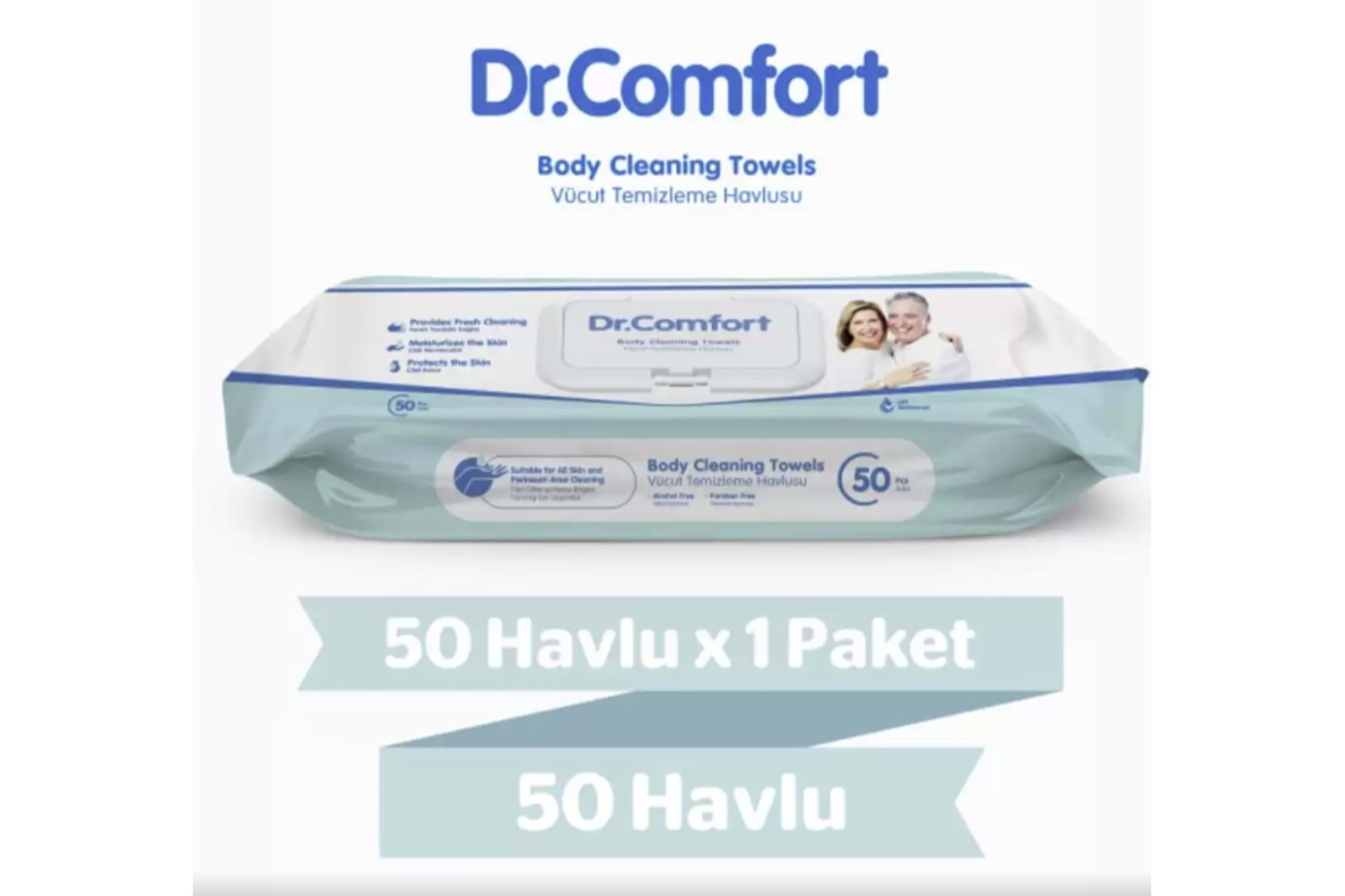 Dr. Comfort Vücut Temizleme Havlusu 50 Adet