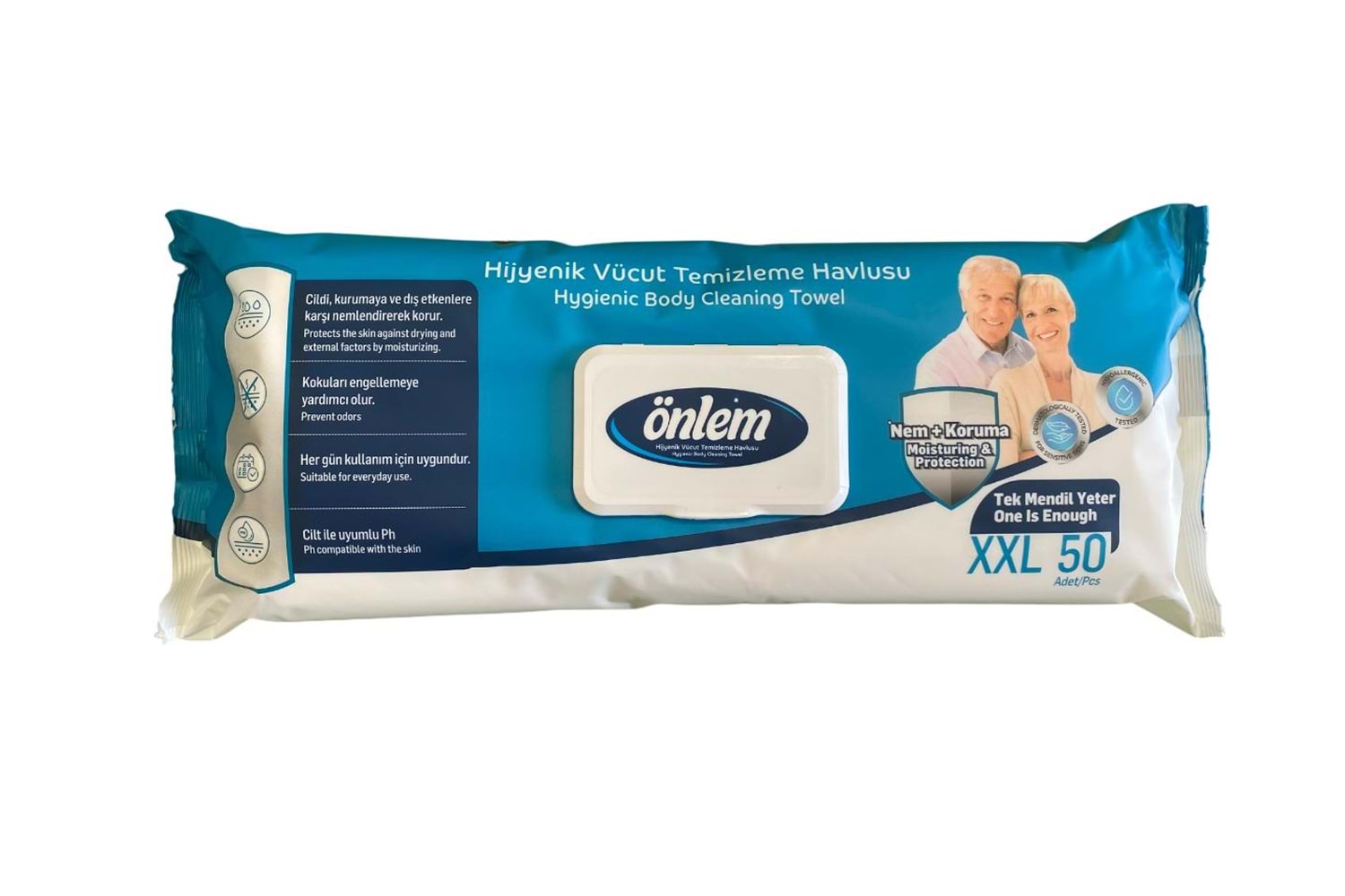 Önlem Vücut Temizleme Havlusu XXL 50 Adet (32x32)