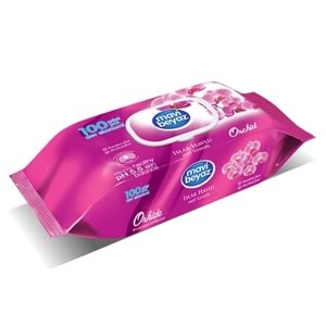 Mavi Beyaz Islak Mendil Orkide 100 Adet