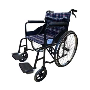 Akuacare Manuel Tekerlekli Sandalye Çift Makas-Frenli-Ekose