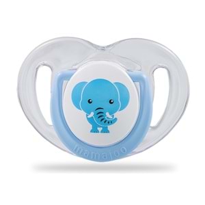 Mamajoo Ortodontik Silikon Emzik Mavi (Fil) - 6 Ay (2 Adet)