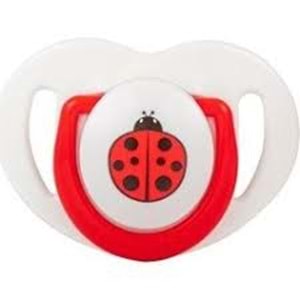 Mamajoo Ortodontik Silikon Emzik Kırmızı /U.Boceği - 12 Ay (2 Adet)