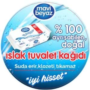 Mavi Beyaz Islak Tuvalet Kağıdı 48 Adet