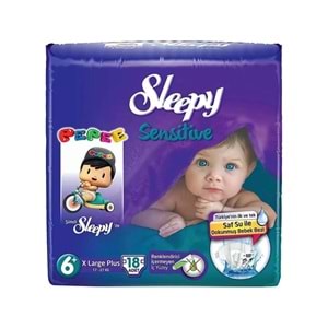 Sleepy Sensitive Bağlamalı Çocuk Bezi No:6+ 18 Adet