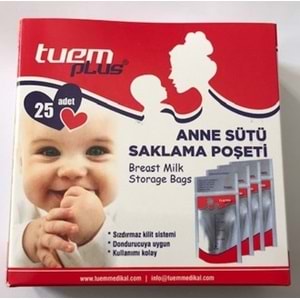 Tuem Süt Saklama Poşeti 25li(200ml)
