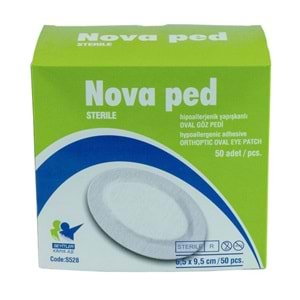 Nova Steril Hipoallerjenik Yapışkanlı Oval Göz Pedi 6,5*9,5Cm 50 Adet Yetişkin