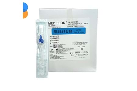 Mediflon Branül Mavi 22G