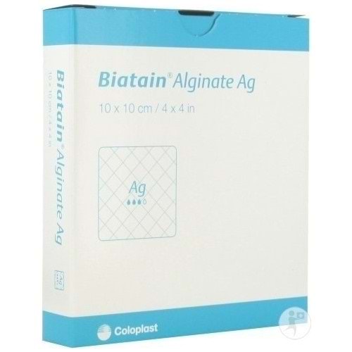 Biatain Aljinat Ag Yumuşak Yara Örtüsü, 10 cm x 10 cm
