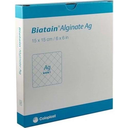 Biatain Aljinat Ag Yumuşak Yara Örtüsü, 15 cm x 15 cm