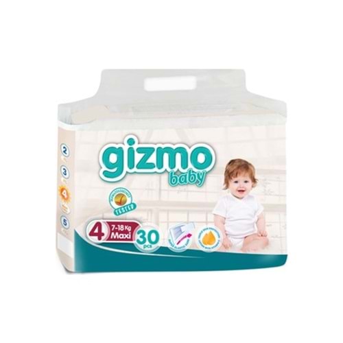 Gizmo Çocuk Bezi Bağlamalı No:4 30 Adet