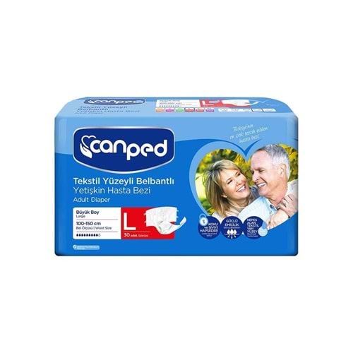 Canped Bağlamalı Hasta Bezi 30 Adet Large